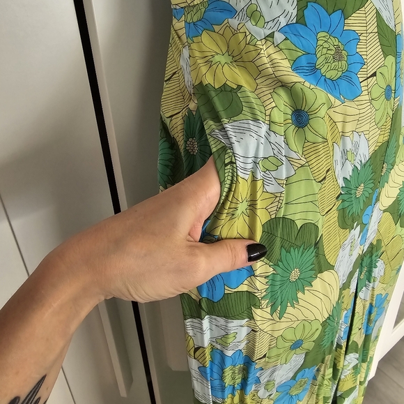 NWOT Collectif Bright & Beautiful Tropical Retro Kim Wide Leg Pants - Picture 5 of 12